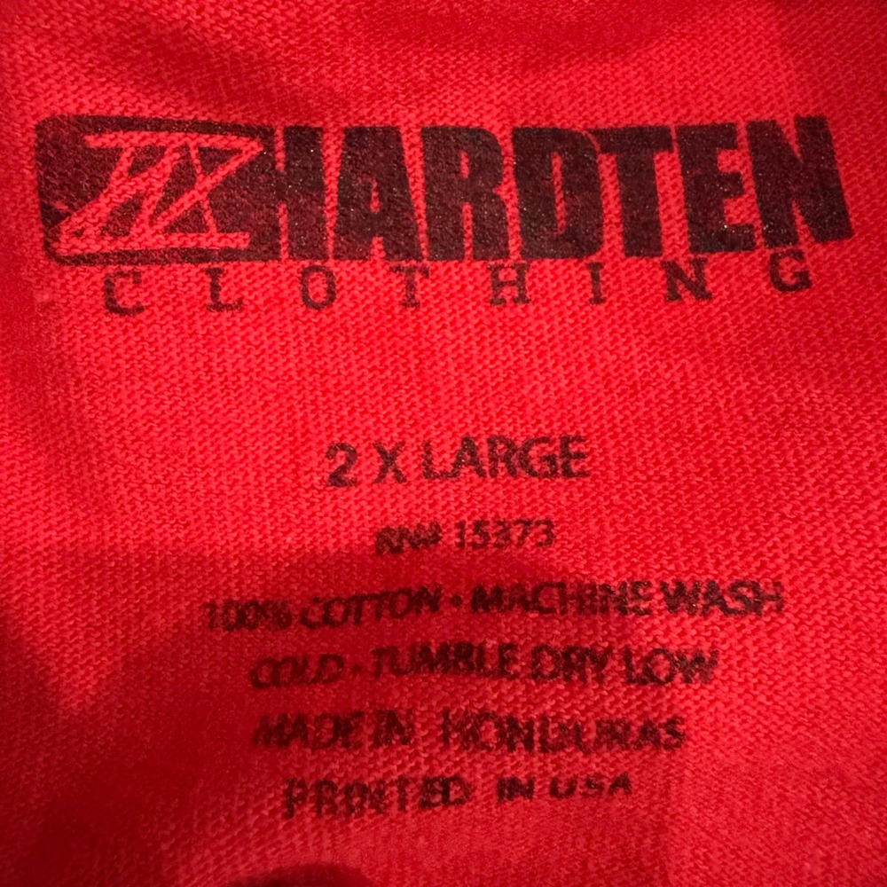 Hardten Clothing Mens Red Dabbing Bear Graphic T-Shirt 2XL Streetwear Y2K Baggy - Picture 2 of 6